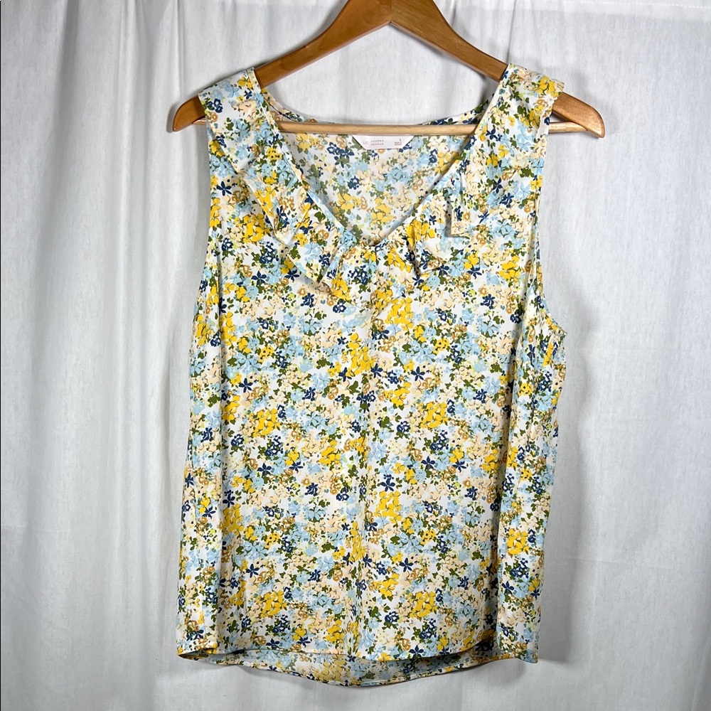 LC Lauren Conrad Floral Tank Top - Yellow and Blue - Picture 2 of 2